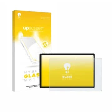 Parte frontal de un envase de producto con el logotipo de la marca upscreen. Al lado se muestra el dispositivo Goodtel G10 con