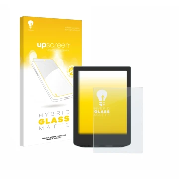 Parte frontal de un envase de producto con el logotipo de la marca upscreen. Al lado se muestra el dispositivo Vivlio Light co