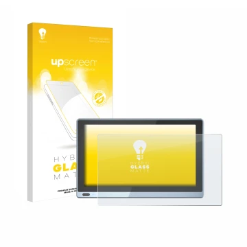 Parte frontal de un envase de producto con el logotipo de la marca upscreen. Al lado se muestra el dispositivo Higole Gole 1 P