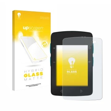 Parte frontal de un envase de producto con el logotipo de la marca upscreen. Al lado se muestra el dispositivo TwoNav Roc con 