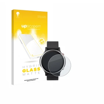 Parte frontal de un envase de producto con el logotipo de la marca upscreen. Al lado se muestra el dispositivo ASUS VivoWatch 