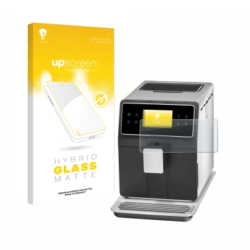 Parte frontal de un envase de producto con el logotipo de la marca upscreen. Al lado se muestra el dispositivo WMF Perfection 