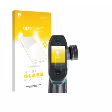 Parte frontal de un envase de producto con el logotipo de la marca upscreen. Al lado se muestra el dispositivo DumboRC DDF-350