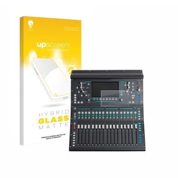 Parte frontal de un envase de producto con el logotipo de la marca upscreen. Al lado se muestra el dispositivo Allen&Heat SQ5 