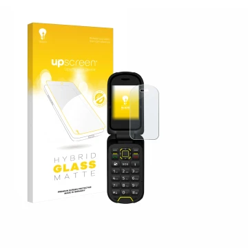 Parte frontal de un envase de producto con el logotipo de la marca upscreen. Al lado se muestra el dispositivo Hammer Bow LTE 