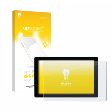 Parte frontal de un envase de producto con el logotipo de la marca upscreen. Al lado se muestra el dispositivo SmallHD Indie 7