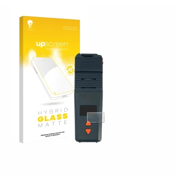 Parte frontal de un envase de producto con el logotipo de la marca upscreen. Al lado se muestra el dispositivo Storz & Bickel 