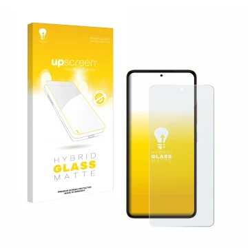 Parte frontal de un envase de producto con el logotipo de la marca upscreen. Al lado se muestra el dispositivo HMD Pulse Plus 