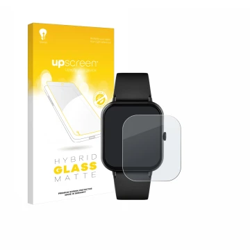 Parte frontal de un envase de producto con el logotipo de la marca upscreen. Al lado se muestra el dispositivo Reflex Active S