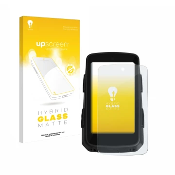 Parte frontal de un envase de producto con el logotipo de la marca upscreen. Al lado se muestra el dispositivo Hammerhead Karo