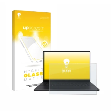 Parte frontal de un envase de producto con el logotipo de la marca upscreen. Al lado se muestra el dispositivo ASUS ProArt P16