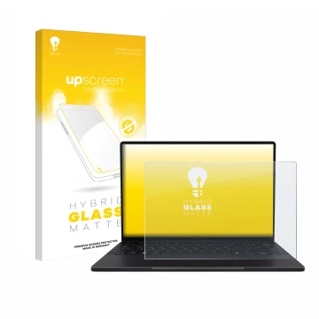 Parte frontal de un envase de producto con el logotipo de la marca upscreen. Al lado se muestra el dispositivo ASUS ProArt PX1