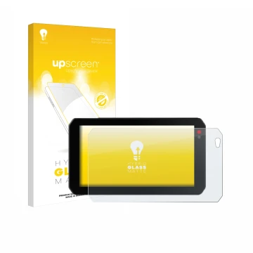 Parte frontal de un envase de producto con el logotipo de la marca upscreen. Al lado se muestra el dispositivo Chigee AIO-5 Li