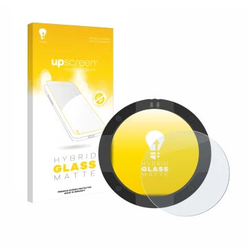 Parte frontal de un envase de producto con el logotipo de la marca upscreen. Al lado se muestra el dispositivo Beeline Moto II