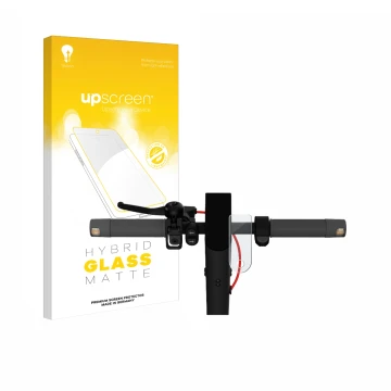 Parte frontal de un envase de producto con el logotipo de la marca upscreen. Al lado se muestra el dispositivo Xiaomi Mi 4 Lit