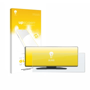 Parte frontal de un envase de producto con el logotipo de la marca upscreen. Al lado se muestra el dispositivo Carpuride W903 
