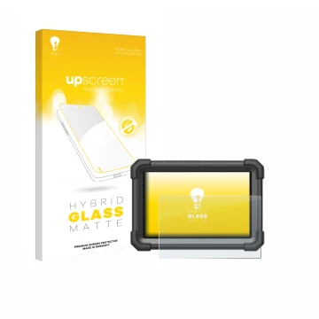 Parte frontal de un envase de producto con el logotipo de la marca upscreen. Al lado se muestra el dispositivo Launch X-431 Pr