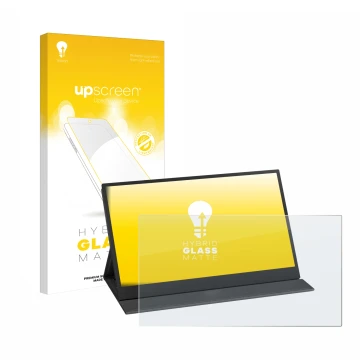 Parte frontal de un envase de producto con el logotipo de la marca upscreen. Al lado se muestra el dispositivo Yodoit PTM15 15