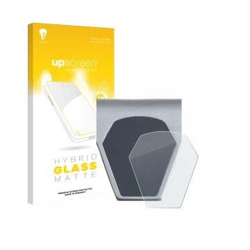 Parte frontal de un envase de producto con el logotipo de la marca upscreen. Al lado se muestra el dispositivo Epowerfun ePF-P