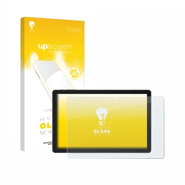 Parte frontal de un envase de producto con el logotipo de la marca upscreen. Al lado se muestra el dispositivo Xgody N02 Pro 1