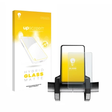 Parte frontal de un envase de producto con el logotipo de la marca upscreen. Al lado se muestra el dispositivo Joyor S8-S V1 c