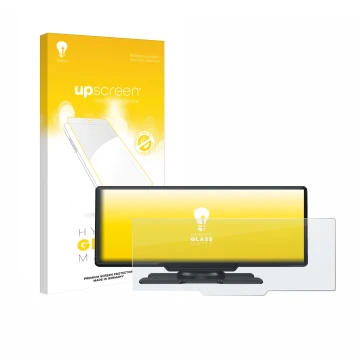 Parte frontal de un envase de producto con el logotipo de la marca upscreen. Al lado se muestra el dispositivo Lamto 9.26