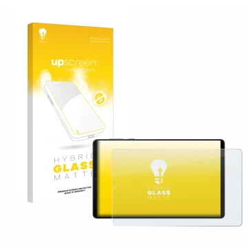 Parte frontal de un envase de producto con el logotipo de la marca upscreen. Al lado se muestra el dispositivo Lenovo Legion Y