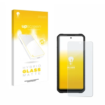 Parte frontal de un envase de producto con el logotipo de la marca upscreen. Al lado se muestra el dispositivo iiiF150 Raptor 