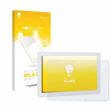 Parte frontal de un envase de producto con el logotipo de la marca upscreen. Al lado se muestra el dispositivo Amazon Echo Hub