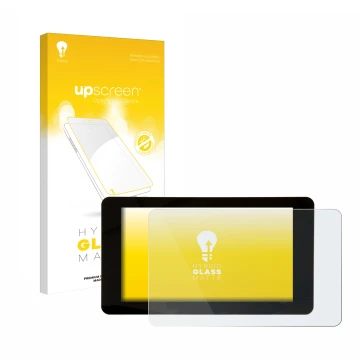 Parte frontal de un envase de producto con el logotipo de la marca upscreen. Al lado se muestra el dispositivo Raspberry Pi To