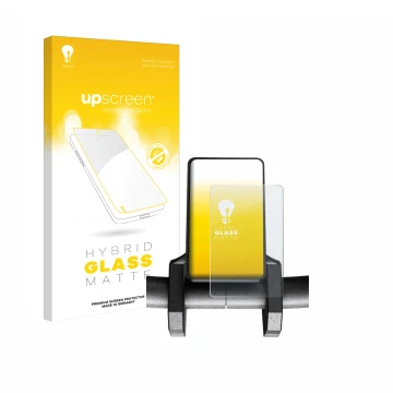 Parte frontal de un envase de producto con el logotipo de la marca upscreen. Al lado se muestra el dispositivo Joyor S10-S V1 