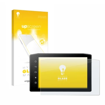 Parte frontal de un envase de producto con el logotipo de la marca upscreen. Al lado se muestra el dispositivo Ekiy MTC07 6.25