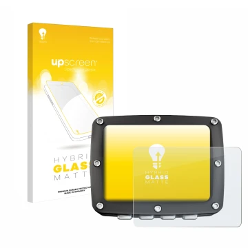 Parte frontal de un envase de producto con el logotipo de la marca upscreen. Al lado se muestra el dispositivo Ratio iX3M 2 Pr