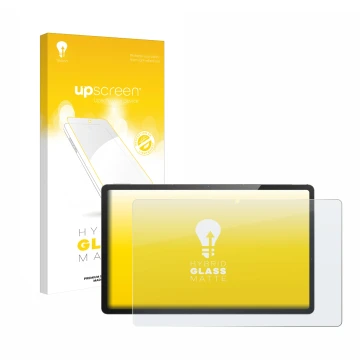 Parte frontal de un envase de producto con el logotipo de la marca upscreen. Al lado se muestra el dispositivo LincPlus T4 11