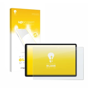 Parte frontal de un envase de producto con el logotipo de la marca upscreen. Al lado se muestra el dispositivo Suaat S10 10