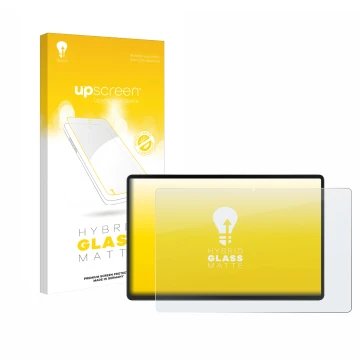 Parte frontal de un envase de producto con el logotipo de la marca upscreen. Al lado se muestra el dispositivo Acer Iconia X12