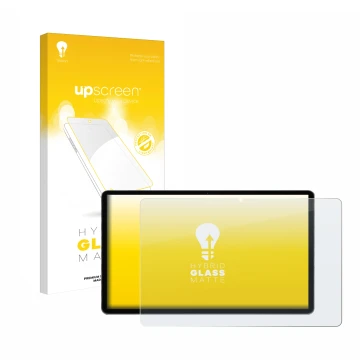 Parte frontal de un envase de producto con el logotipo de la marca upscreen. Al lado se muestra el dispositivo Xgody Q17 11