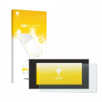 Parte frontal de un envase de producto con el logotipo de la marca upscreen. Al lado se muestra el dispositivo Audi A4 Avant (