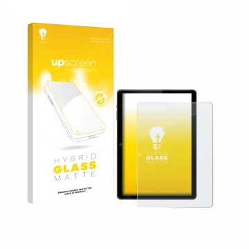 Parte frontal de un envase de producto con el logotipo de la marca upscreen. Al lado se muestra el dispositivo Awow P11 10