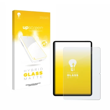 Parte frontal de un envase de producto con el logotipo de la marca upscreen. Al lado se muestra el dispositivo Xiaomi Pad 7 Pr