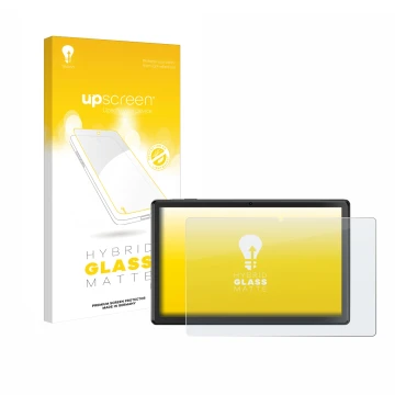 Parte frontal de un envase de producto con el logotipo de la marca upscreen. Al lado se muestra el dispositivo SGIN T10 Pro 10