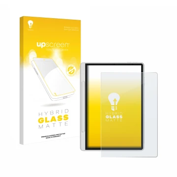 Parte frontal de un envase de producto con el logotipo de la marca upscreen. Al lado se muestra el dispositivo XP-Pen Magic No