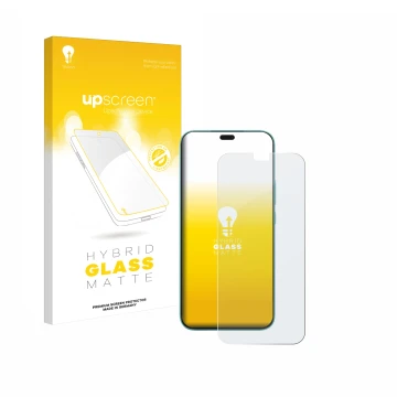 Parte frontal de un envase de producto con el logotipo de la marca upscreen. Al lado se muestra el dispositivo Honor 400 Lite 