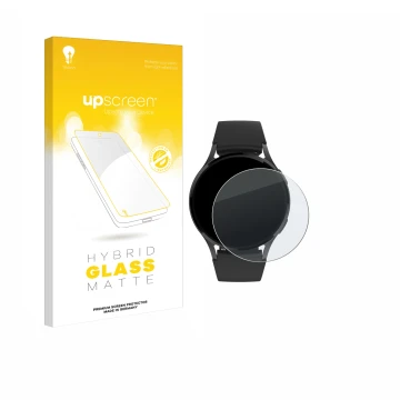 Parte frontal de un envase de producto con el logotipo de la marca upscreen. Al lado se muestra el dispositivo Levowatch EDGY 
