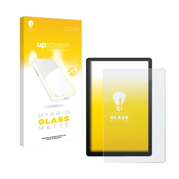 Parte frontal de un envase de producto con el logotipo de la marca upscreen. Al lado se muestra el dispositivo Whitedeer G13 c