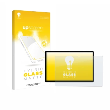 Parte frontal de un envase de producto con el logotipo de la marca upscreen. Al lado se muestra el dispositivo Maxlegen M40 14