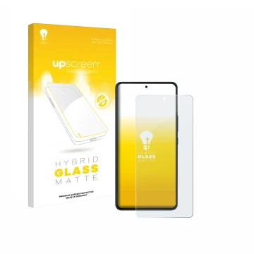 Parte frontal de un envase de producto con el logotipo de la marca upscreen. Al lado se muestra el dispositivo ASUS ROG Phone 