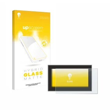 Parte frontal de un envase de producto con el logotipo de la marca upscreen. Al lado se muestra el dispositivo Headrush Flex P