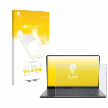 Parte frontal de un envase de producto con el logotipo de la marca upscreen. Al lado se muestra el dispositivo ASUS ROG Zephyr