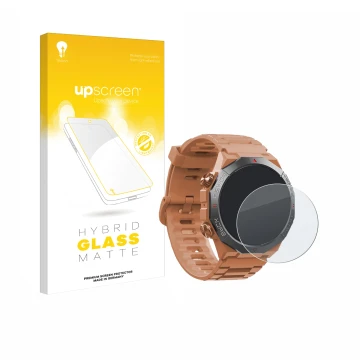 Parte frontal de un envase de producto con el logotipo de la marca upscreen. Al lado se muestra el dispositivo Qecnato S10 1.3